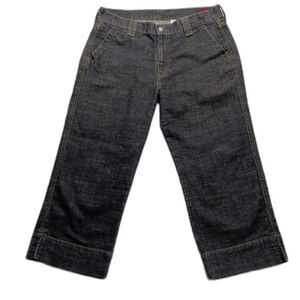 Levi's Outback Wide Leg Capri Women's 12. Black Stretch Denim. 4 Pocket.